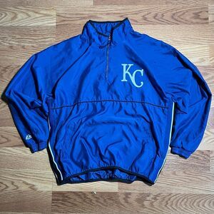 Vintage Majestic Kansas City Royals Pullover 1/4 Zip Jacket